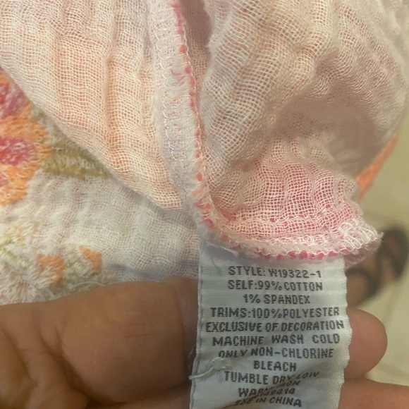 Johnny Was Pink and White Embellished Button Down Shirt - Picture 7 of 13